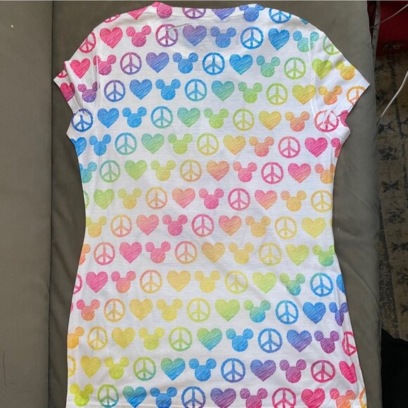 Disneyland Disney Mickey Mouse Peace Sign color block diagonal stripes Size YXL - Picture 2 of 7